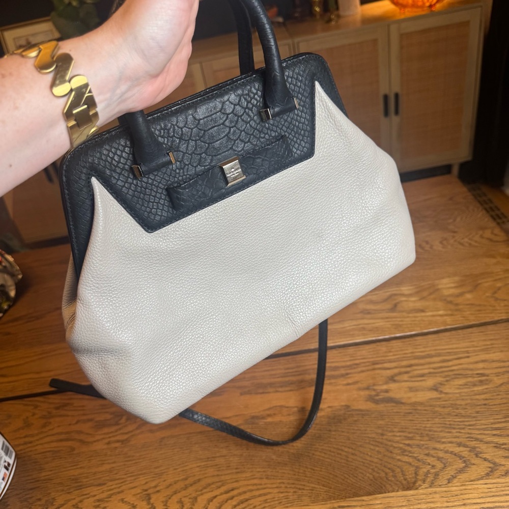 Kate Spade Magnet Clasp handbag Satchel Shoulder Bag Crossbody tanโ grey black